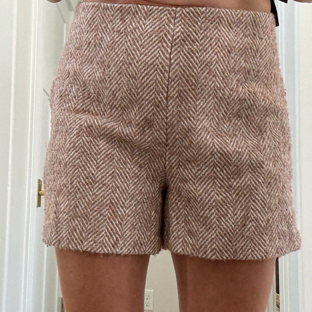 Pink and Cream Twede Shorts Size Medium